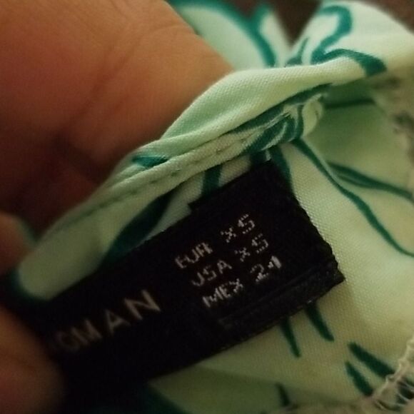 Zara Brown & Green Floral shift dress XS - Picture 8 of 9